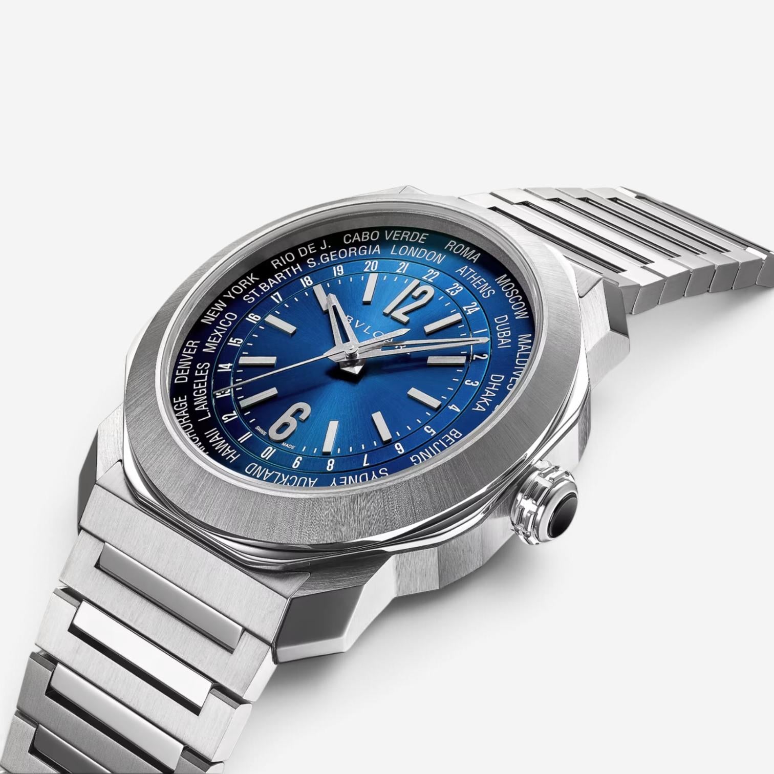 Bulgari Octo Roma WorldTimer GMT Stainless Steel Automatic Men's Watch 103481