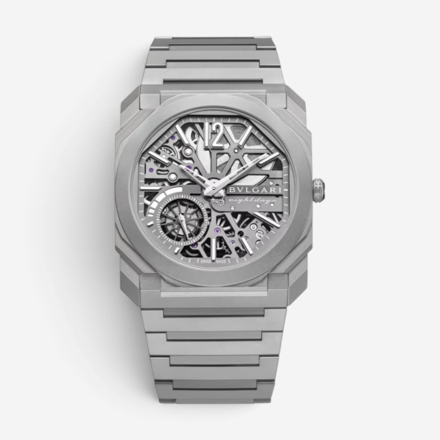 Bulgari Octo Finissimo Skeleton Titanium Manual Wind Men's Watch 103610