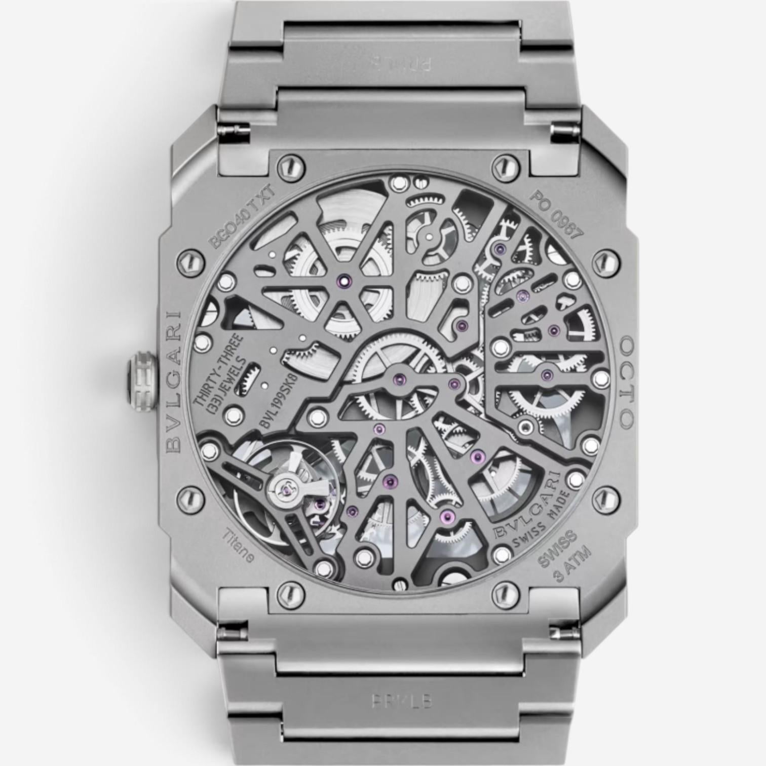 Bulgari Octo Finissimo Skeleton Titanium Manual Wind Men's Watch 103610