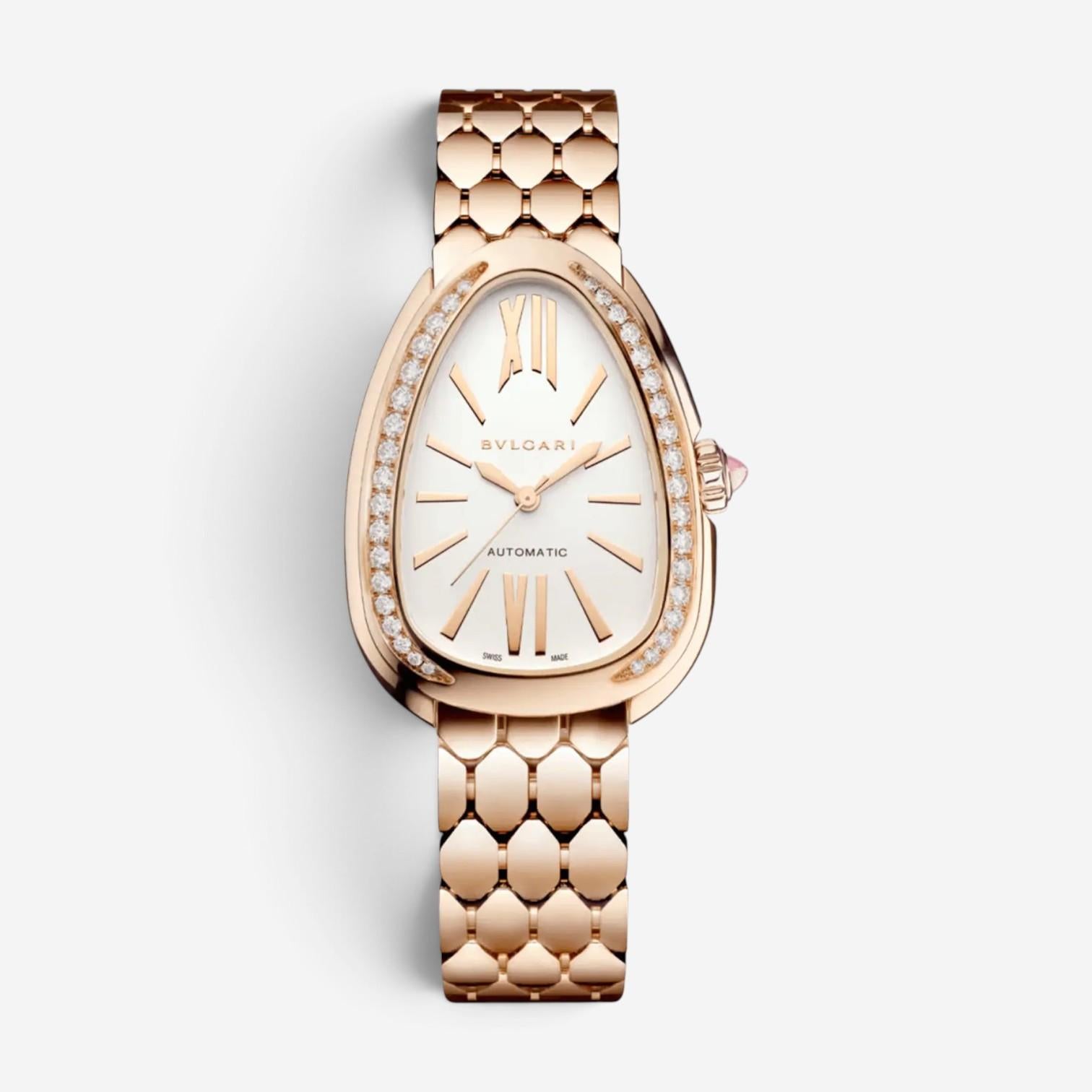 Bulgari Serpenti Seduttori Diamond 18K Rose Gold Automatic Ladies Watch 103899
