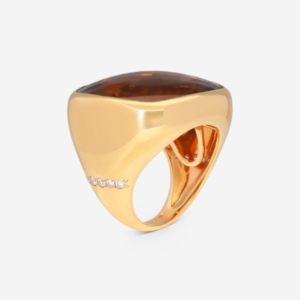 Casato 18K Yellow Gold, Smoky Quartz and Diamond Vintage Style Ring 10516 - THE SOLIST