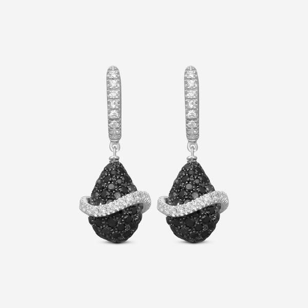 Zydo 18K White Gold, Black and White Diamond Drop Earrings 43162