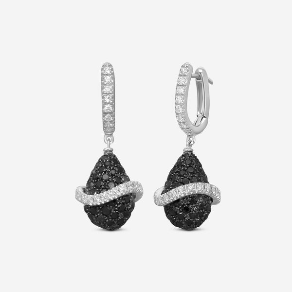 Zydo 18K White Gold, Black and White Diamond Drop Earrings 43162