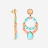 Zydo 18K Rose Gold, Turquoise and Coral Drop Earrings 63970