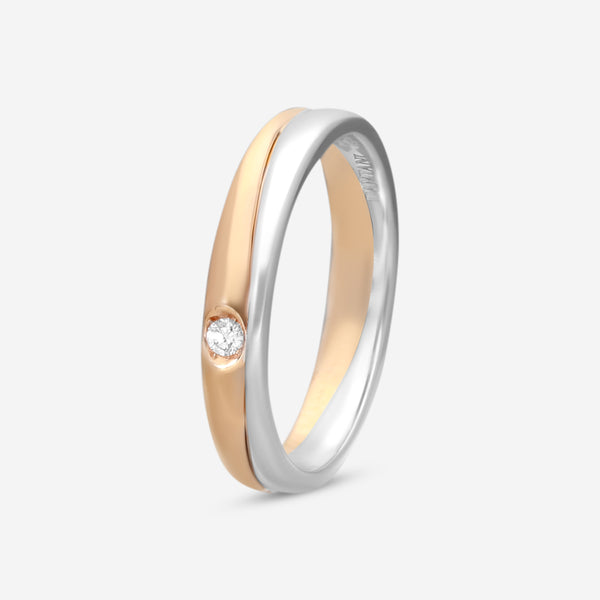 Damiani 18K Rose Gold and 18K White Gold, Diamond Band Ring Sz. 7 20048877