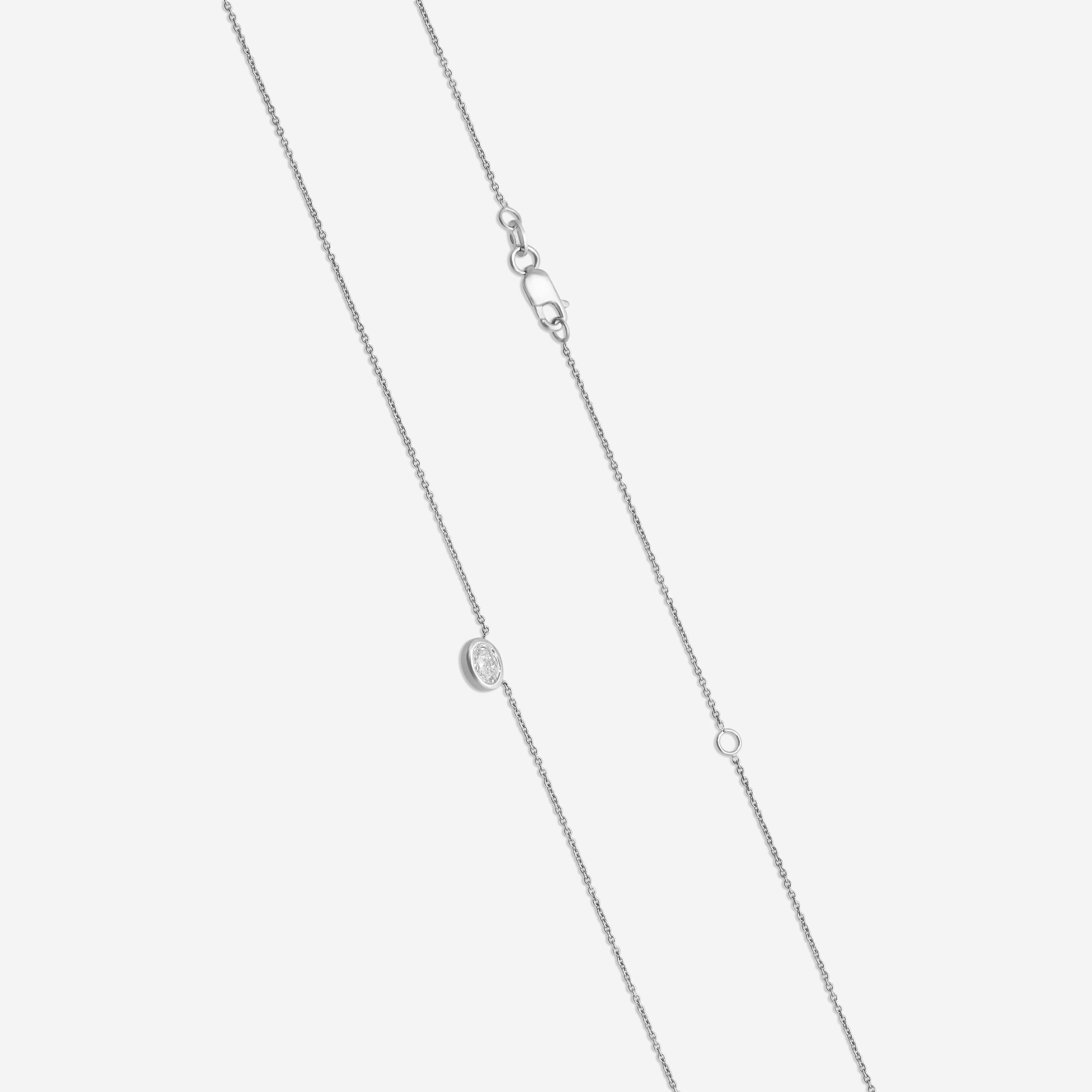 Roberto Coin 18K White Gold Diamond Oval Shape Pendant Necklace 111431AWCHX0