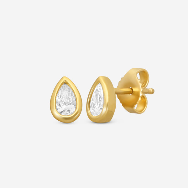 Roberto Coin 18K Yellow Gold Diamond Pearshape Stud Earrings 111433AYERX0
