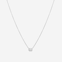 Roberto Coin Emerald Cut 18K White Gold Diamond Pendant Necklace 111434AWCHX0