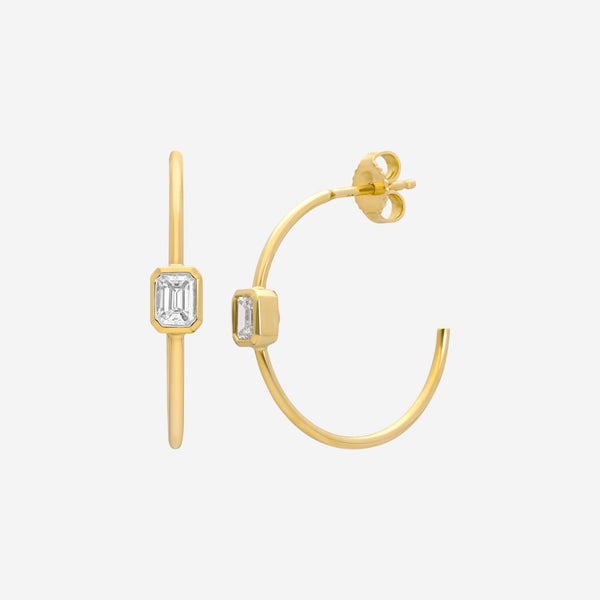 Roberto Coin 18K Yellow Gold, Diamond Hoop Earrings 111442AYERX0