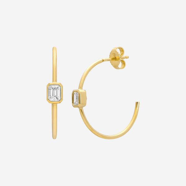 Roberto Coin 18K Yellow Gold Diamond Hoop Earrings 111442AYERX0