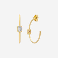 Roberto Coin 18K Yellow Gold Diamond Hoop Earrings 111442AYERX0