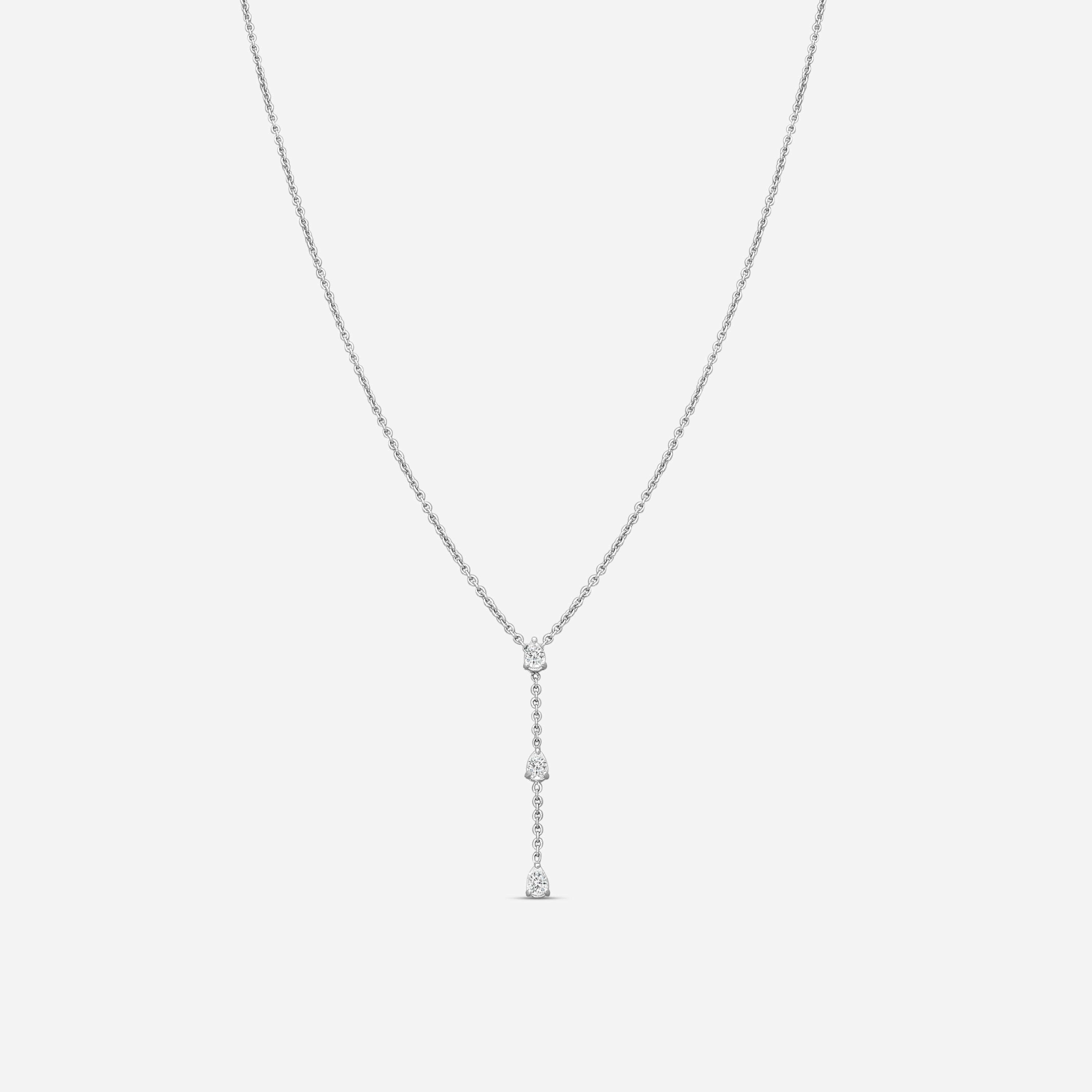 Roberto Coin 18K White Gold Lariat Diamond Necklace 111450AWCHX0 - THE SOLIST