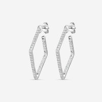 Roberto Coin 18K White Gold Diamond Square Hoop Earrings 111456AWERX0 - THE SOLIST