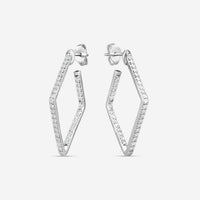 Roberto Coin 18K White Gold Diamond Square Hoop Earrings 111456AWERX0 - THE SOLIST