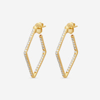 Roberto Coin 18K Yellow Gold Diamond Square Hoop Earrings 111456AYERX0 - THE SOLIST