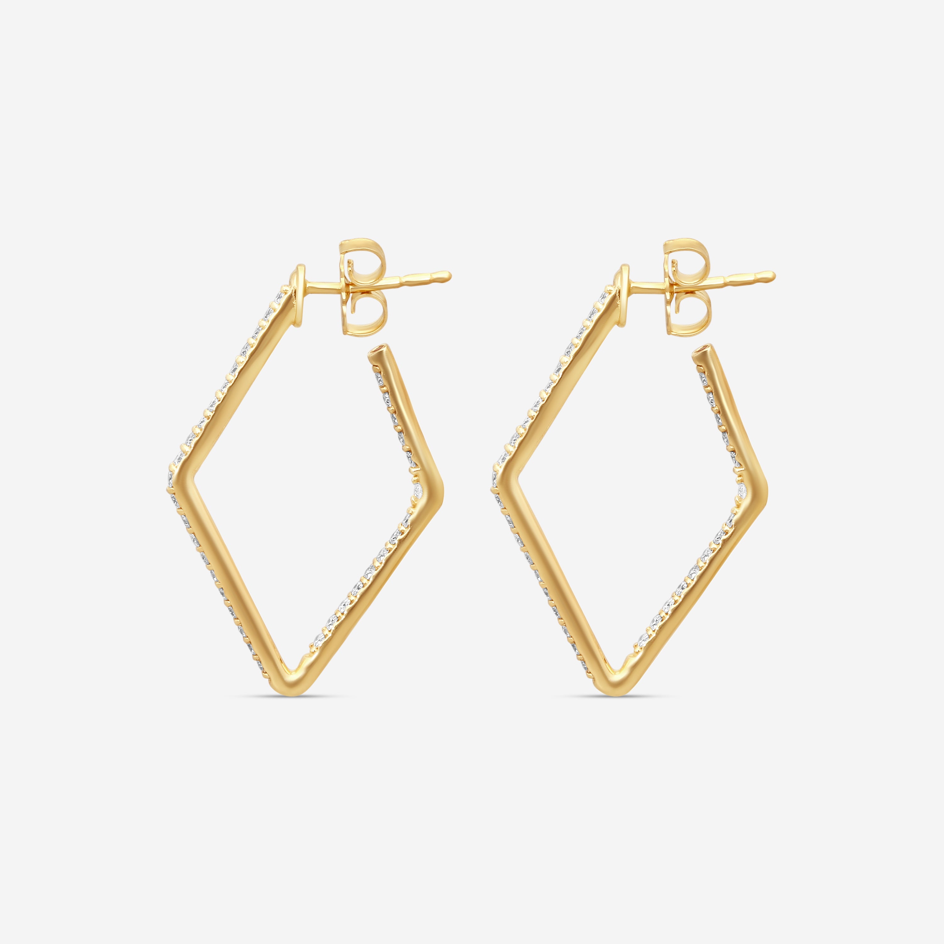 Roberto Coin 18K Yellow Gold Diamond Square Hoop Earrings 111456AYERX0 - THE SOLIST