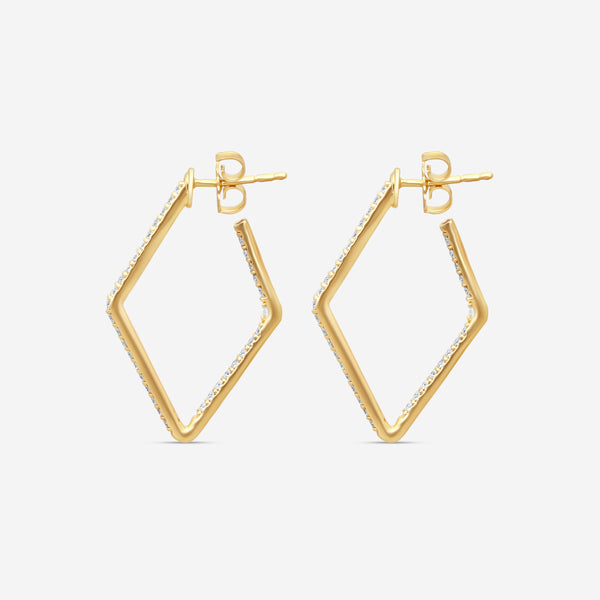 Roberto Coin 18K Yellow Gold Diamond Square Hoop Earrings 111456AYERX0 - THE SOLIST