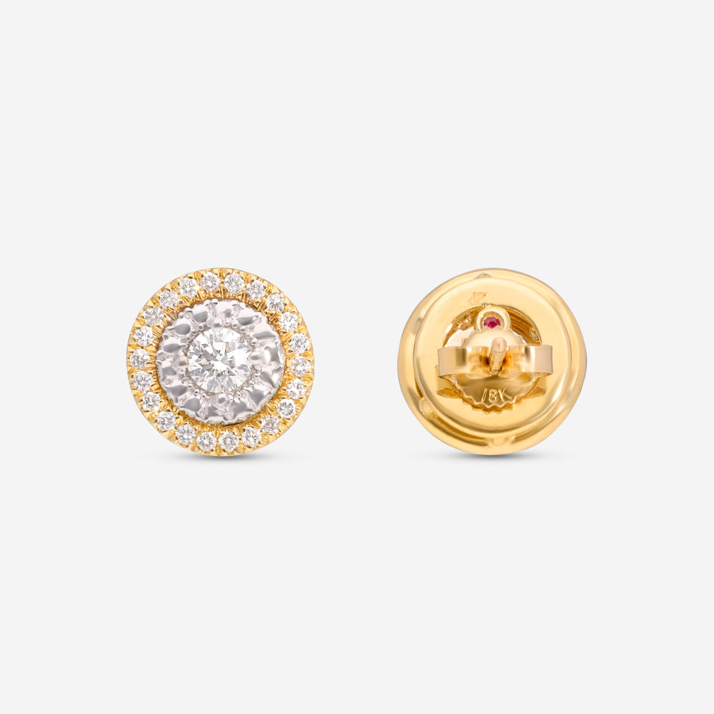 Roberto Coin Siena 18K Yellow & White Gold Diamond Dot Stud Earrings 111479AJERX0
