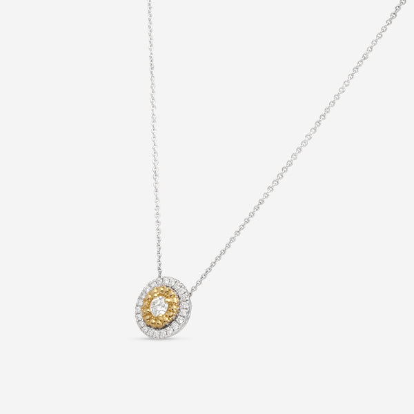 Roberto Coin 18K White & Yellow Siena Diamond Dot Large Pendant Necklace 111479AVCHX0