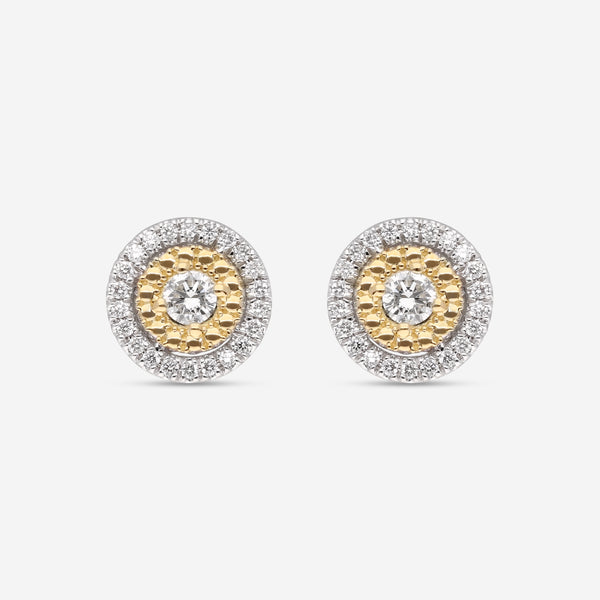 Roberto Coin Siena 18K Yellow & White Gold Diamond Large Dot Stud Earrings 111479AVERX0