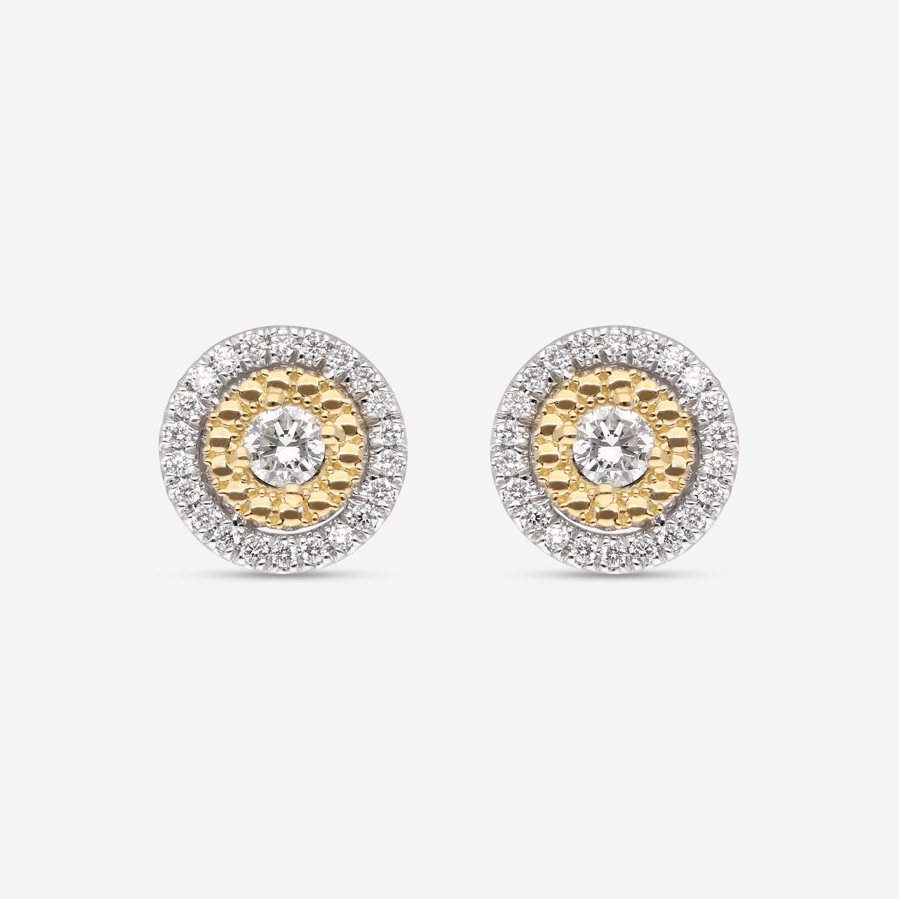 Roberto Coin Siena 18K Yellow & White Gold Diamond Large Dot Stud Earrings 111479AVERX0