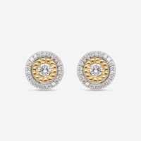 Roberto Coin Siena 18K Yellow & White Gold Diamond Large Dot Stud Earrings 111479AVERX0