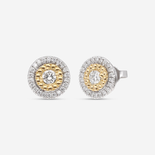 Roberto Coin Siena 18K Yellow & White Gold Diamond Large Dot Stud Earrings 111479AVERX0