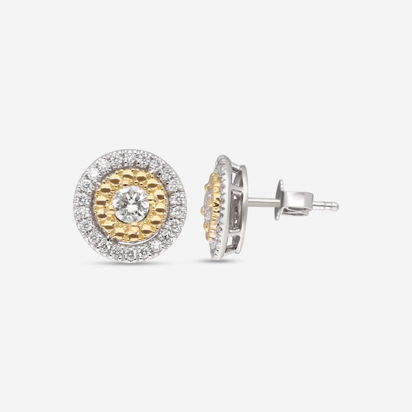 Roberto Coin Siena 18K Yellow & White Gold Diamond Large Dot Stud Earrings 111479AVERX0