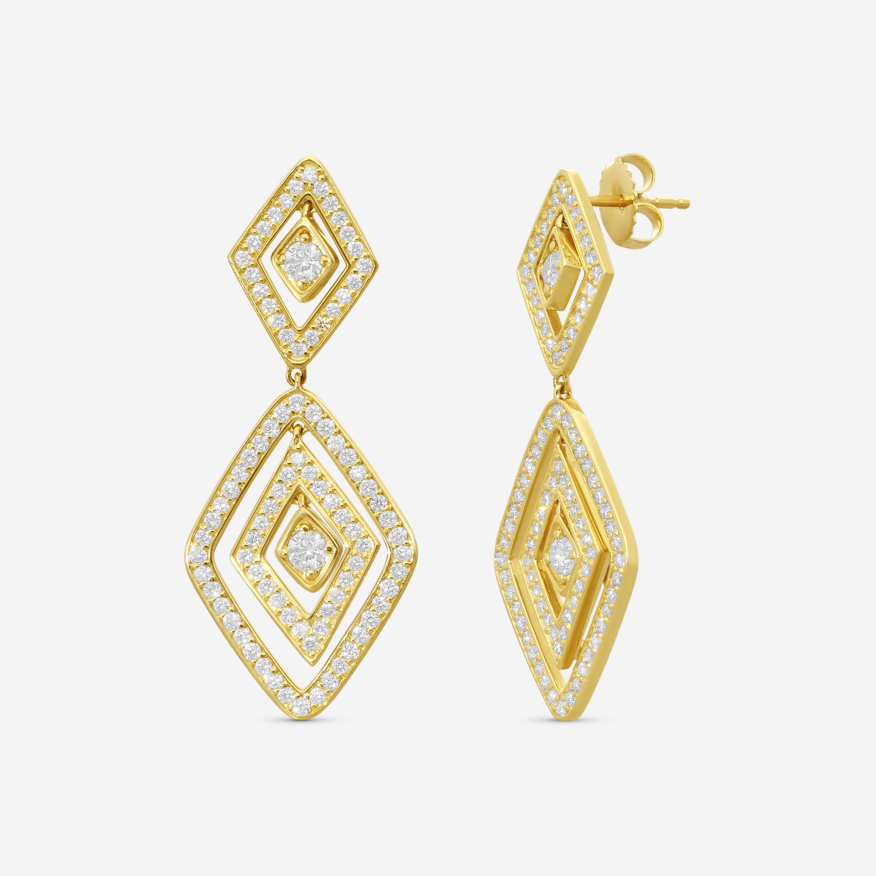 Roberto Coin Diamante 18K Yellow Gold Diamond Drop Earrings 111482AYERX0