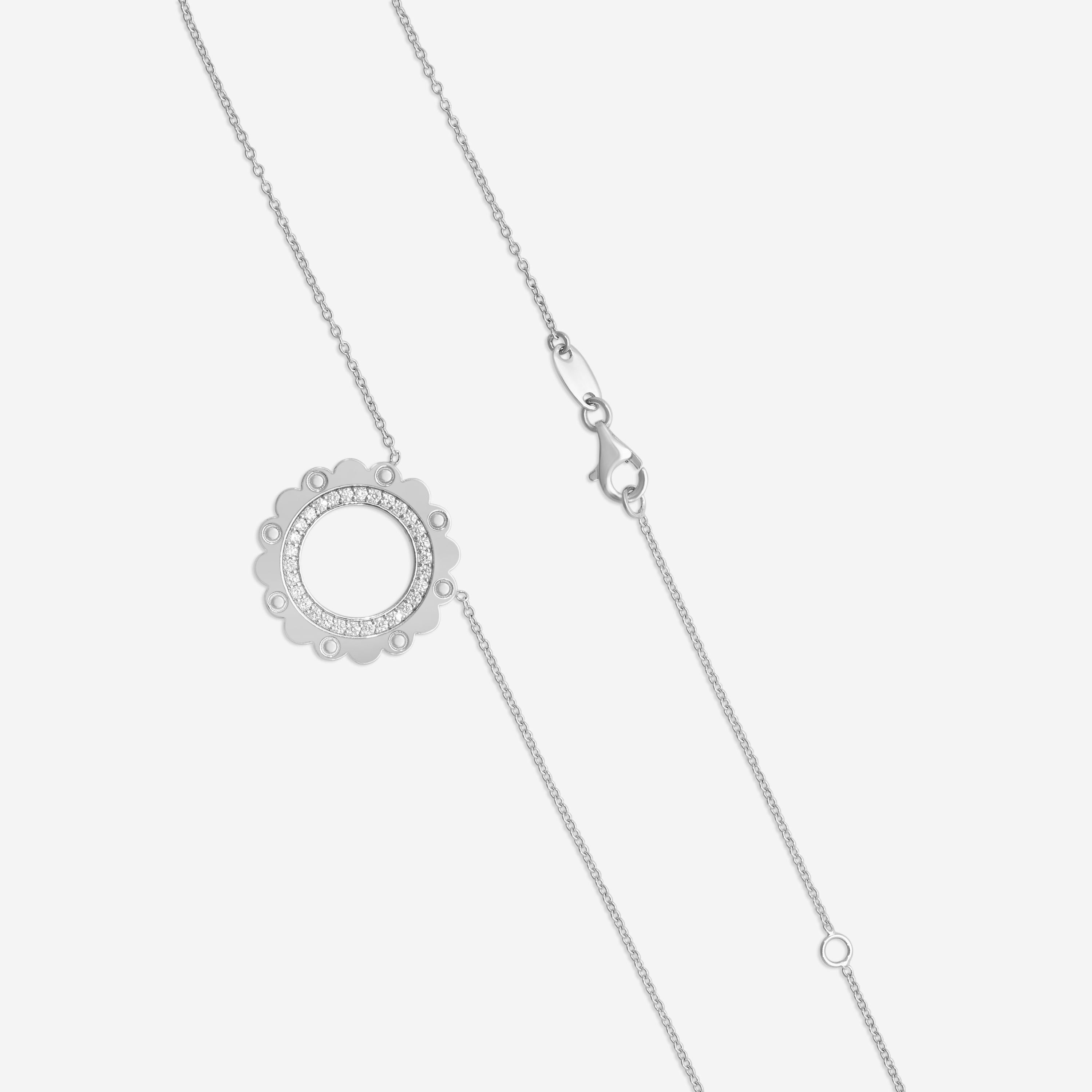 Roberto Coin Gear 18K White Gold Diamond Pendant Necklace 111485AWCHX0