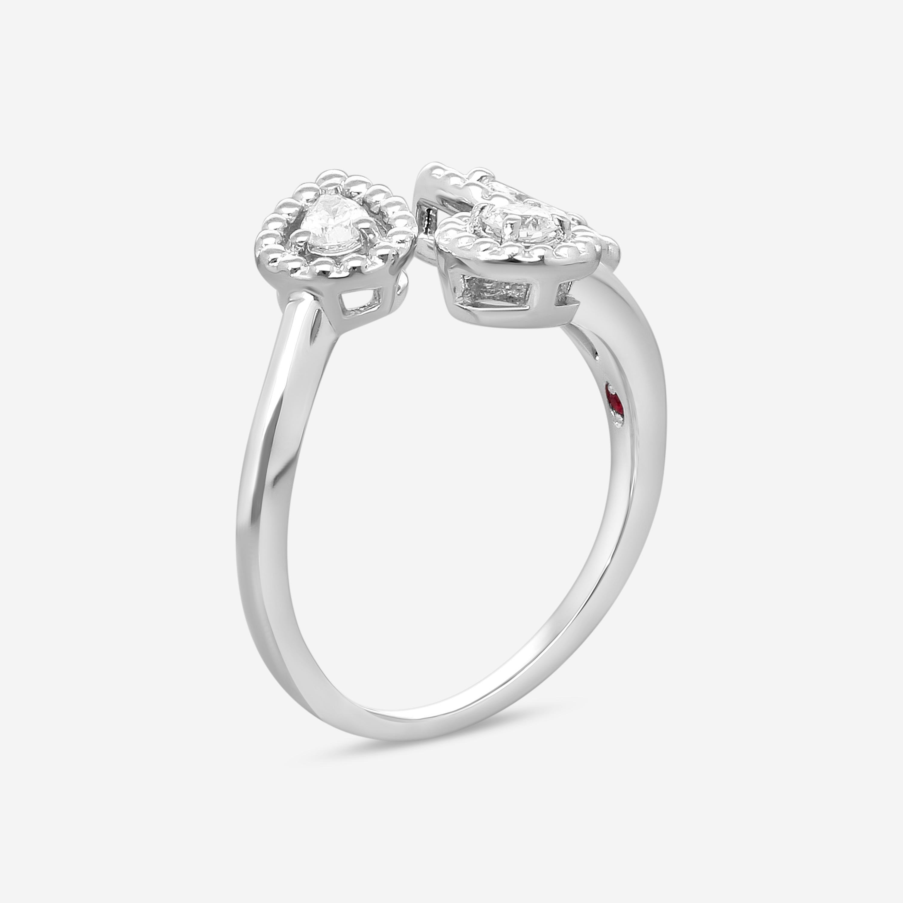 Roberto Coin Dolcetto 18K White Gold Diamond 3-Stone Ring Sz. 6.5 111491AW65X0