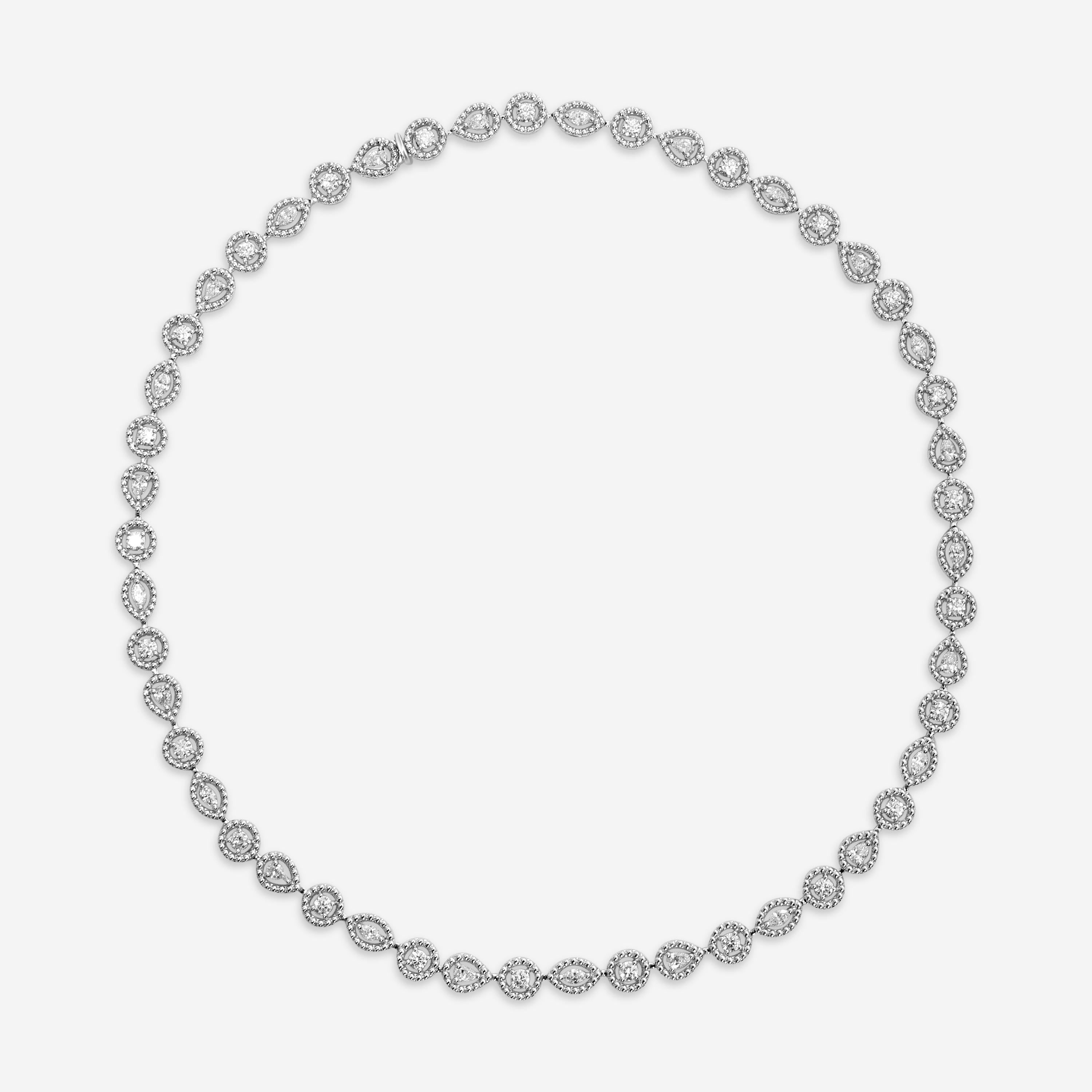 Roberto Coin Dolcetto 18K White Gold Diamond Pavé Necklace 17