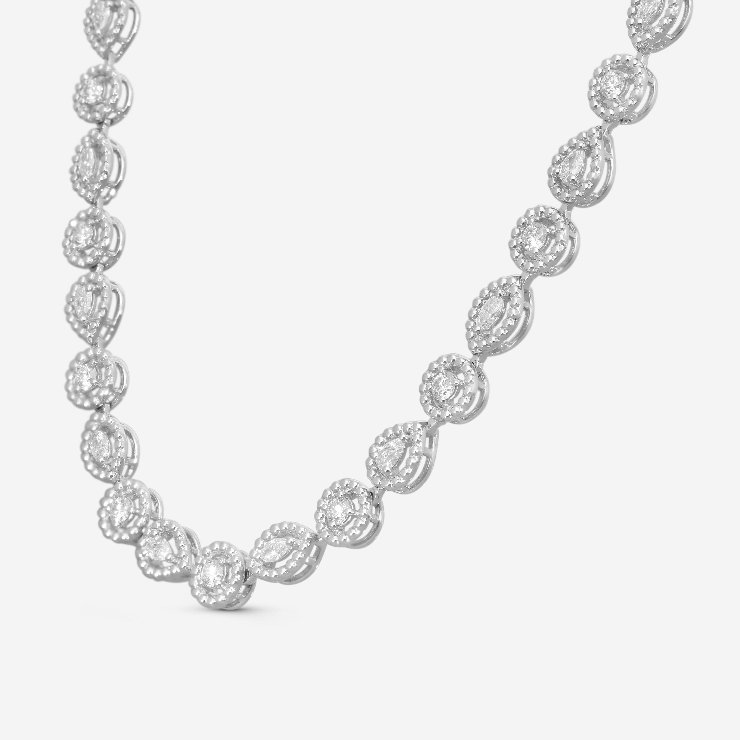 Roberto Coin Dolcetto 18K White Gold Diamond Pavé Necklace 17