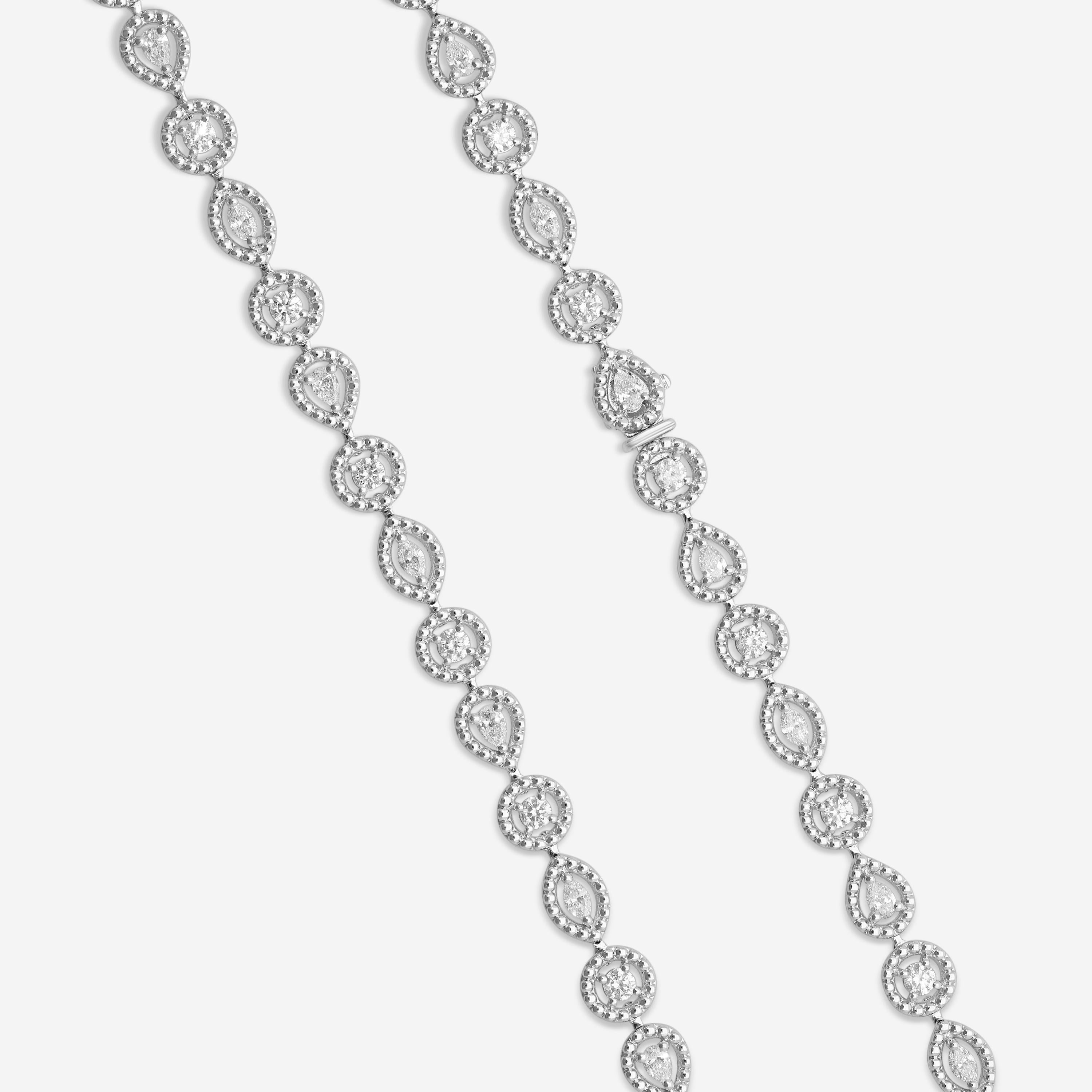 Roberto Coin Dolcetto 18K White Gold Diamond Pavé Necklace 17
