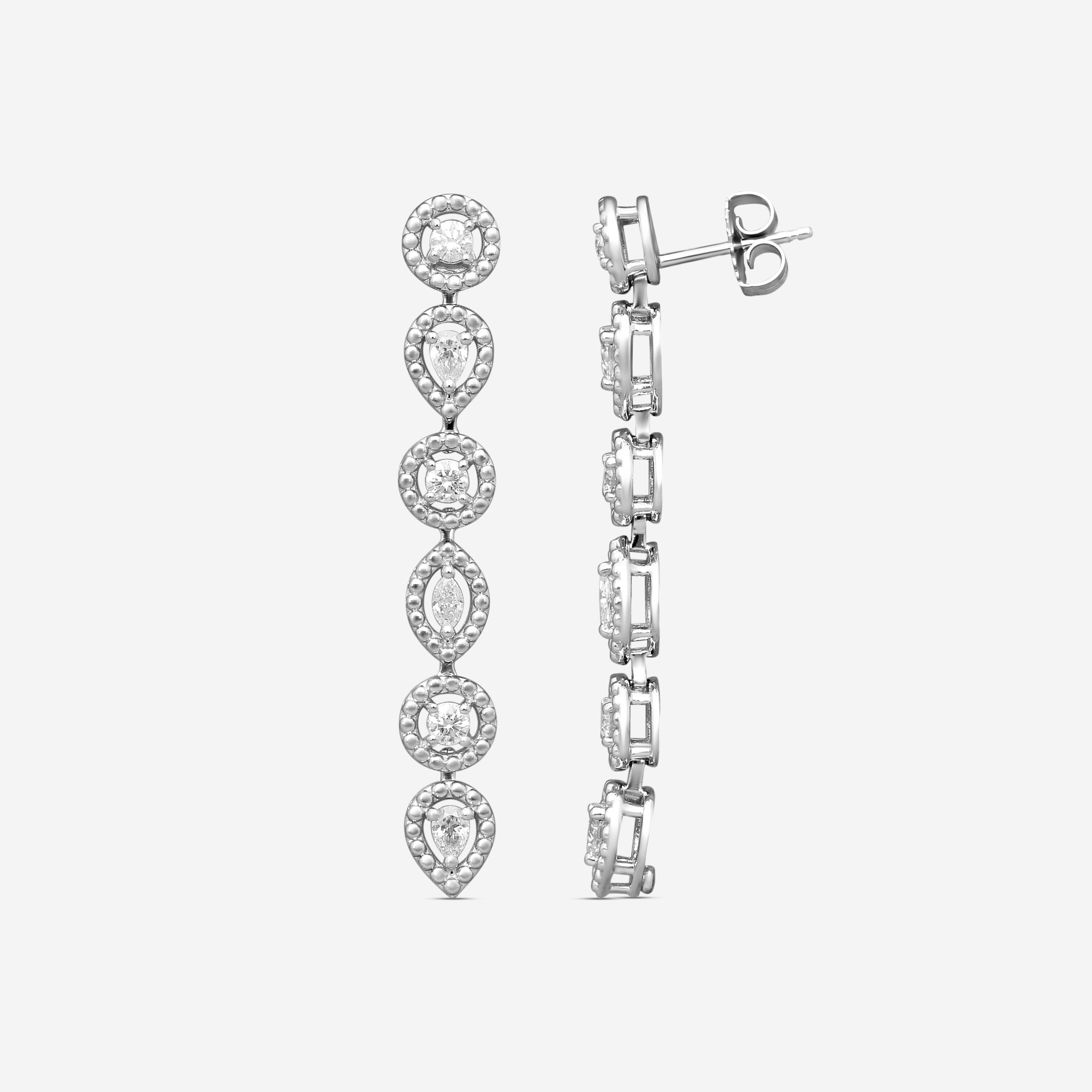 Roberto Coin Dolcetto 18K White Gold Diamond Drop Earrings 111491AWERX0 - THE SOLIST