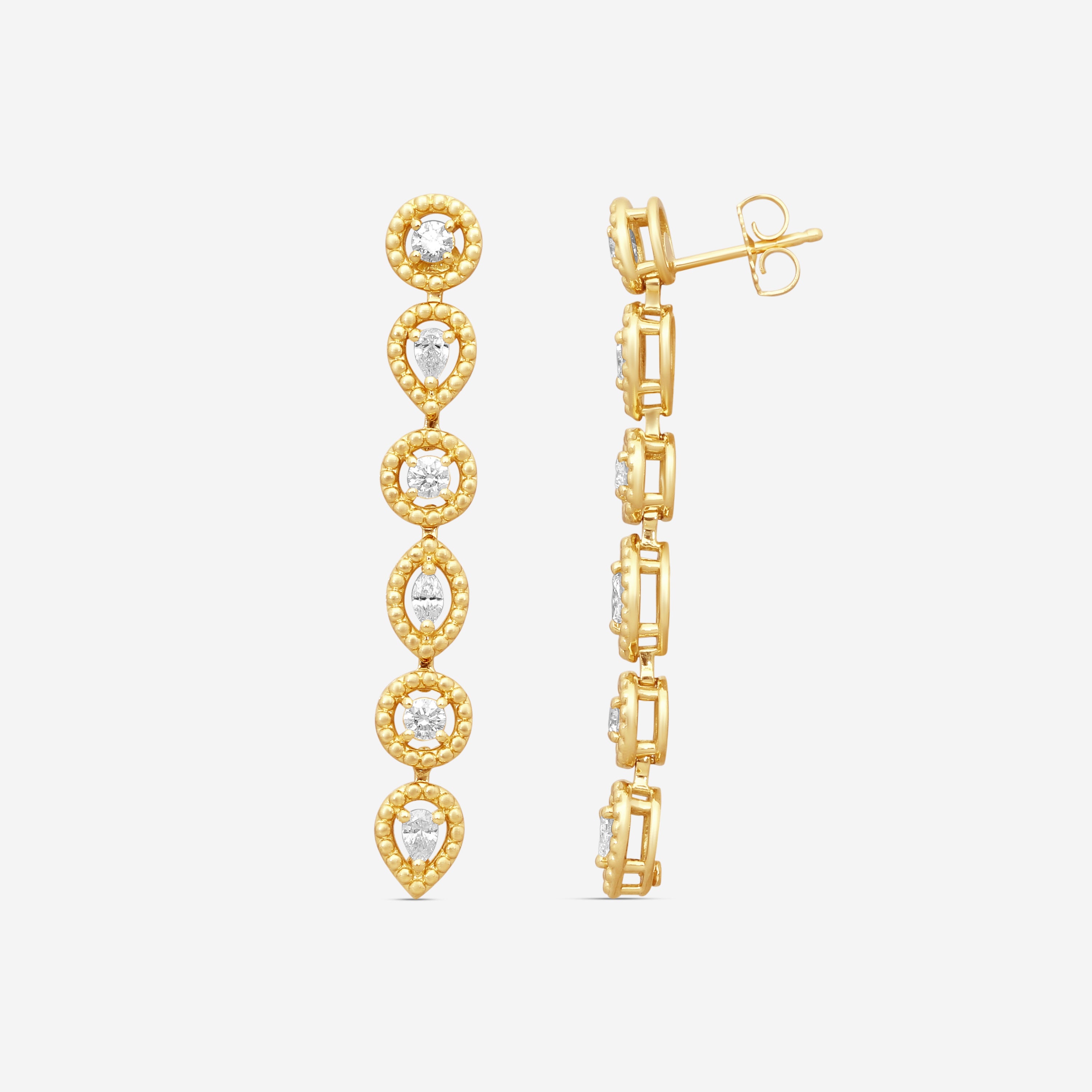 Roberto Coin Dolcetto 18K Yellow Gold Diamond Drop Earrings 111491AYERX0 - THE SOLIST