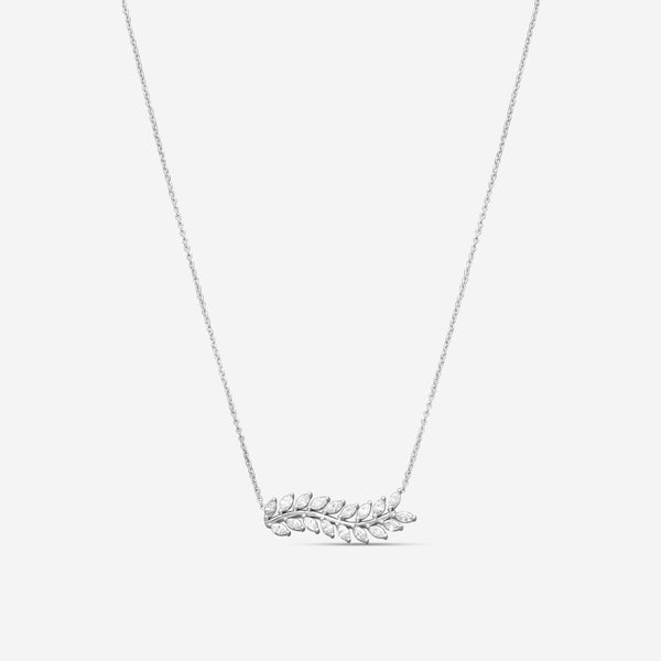 Roberto Coin 18K White Gold Diamond Marquise Leaf Pendant Necklace 111513AWCHX0 - THE SOLIST