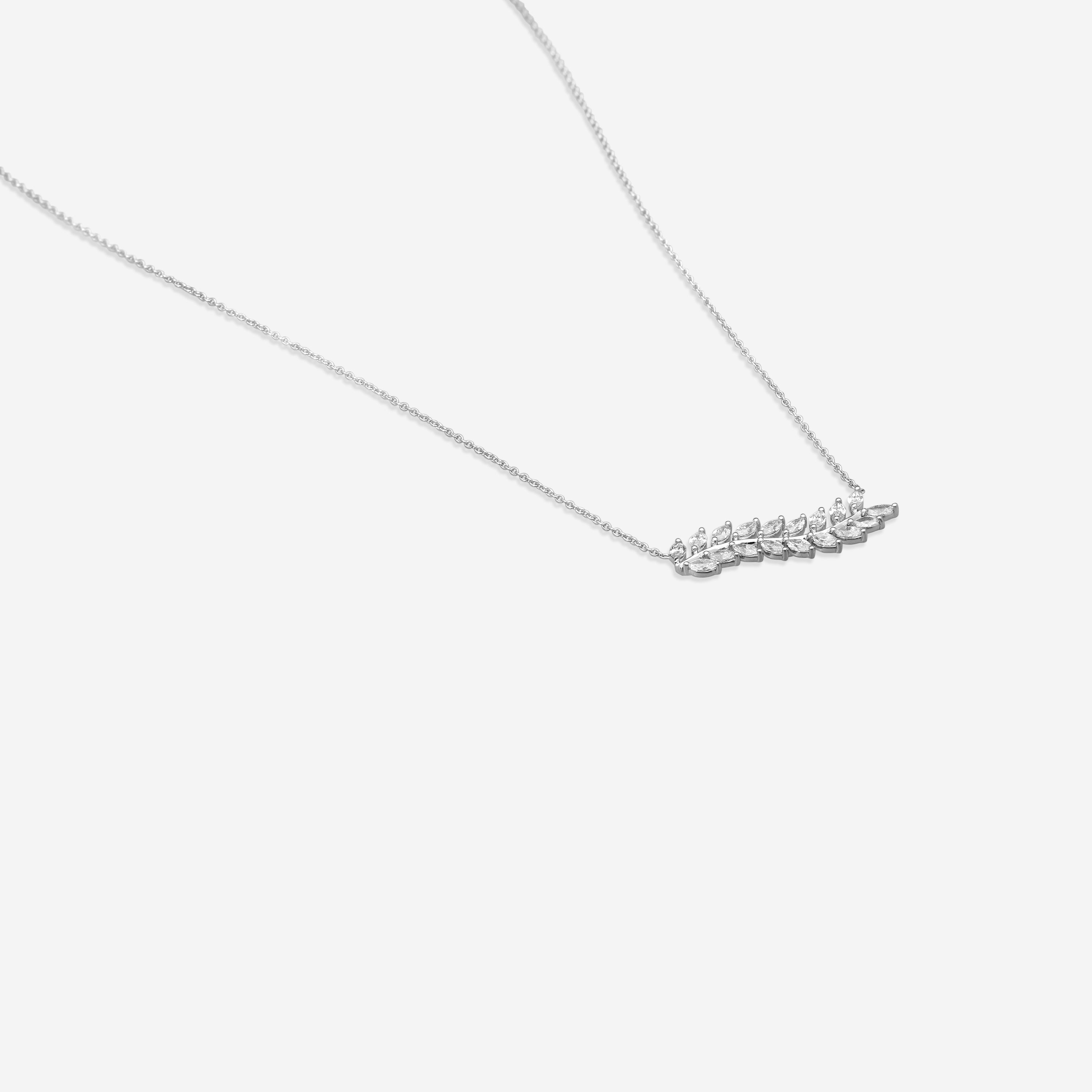 Roberto Coin 18K White Gold Diamond Marquise Leaf Pendant Necklace 111513AWCHX0 - THE SOLIST
