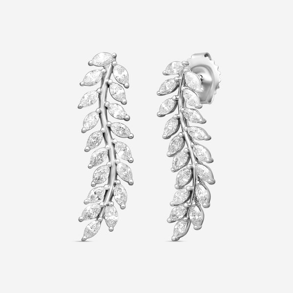 Roberto Coin 18K White Gold Diamond Marquise Leaf Drop Earrings 111514AWERX0 - THE SOLIST