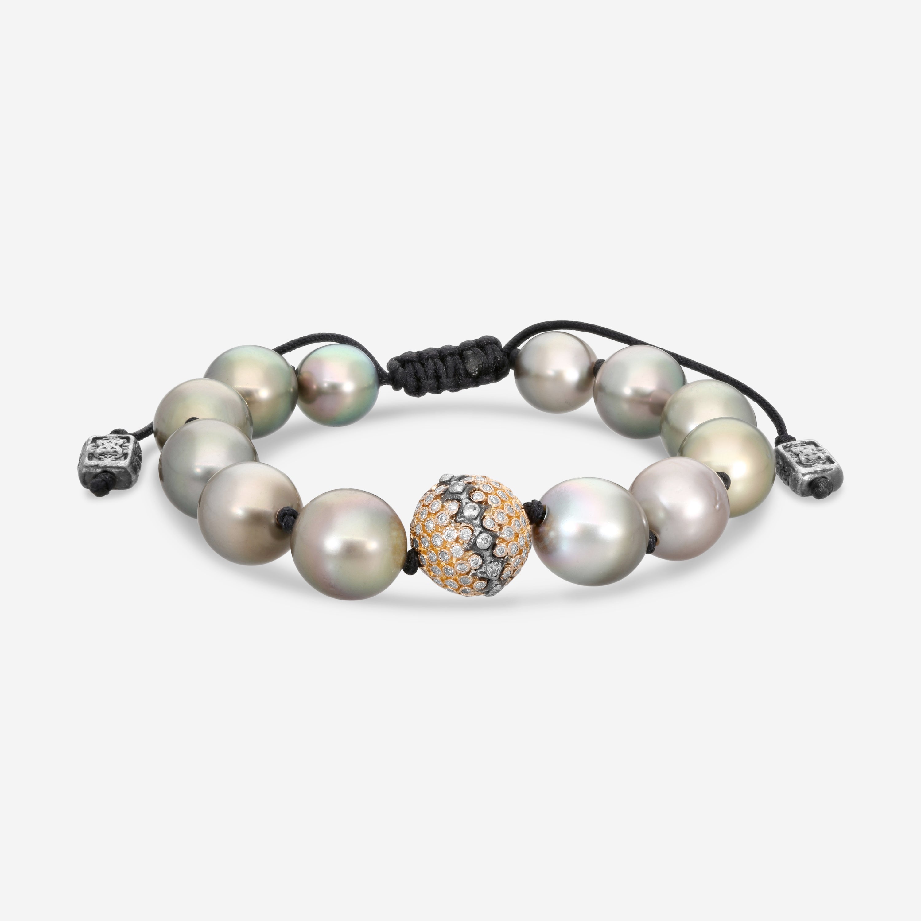 Armenta Old World 14K Rose Gold Diamond & South Tahitian Pearl Beaded Bracelet 11522