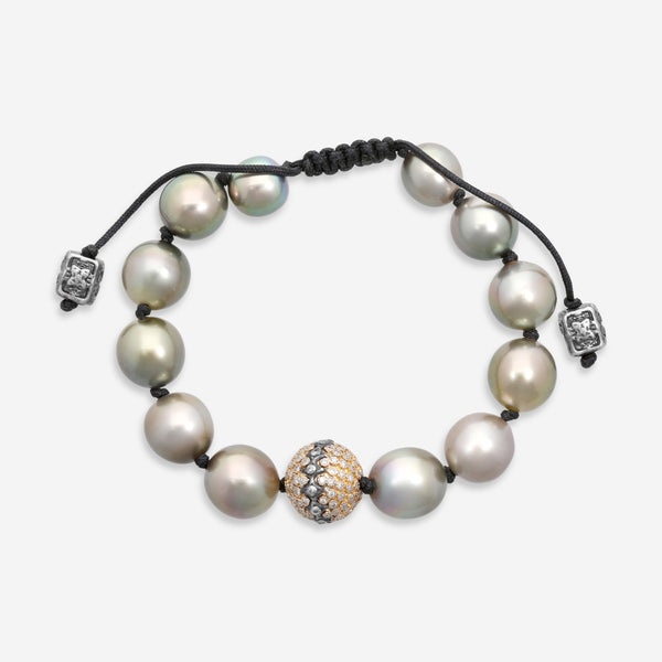 Armenta Old World 14K Rose Gold Diamond & South Tahitian Pearl Beaded Bracelet 11522