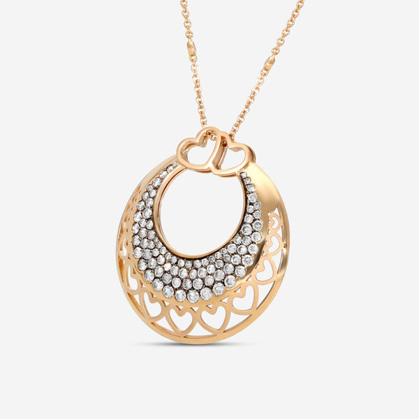 Crivelli Ricami Heart 18K Yellow Gold Diamond Pendant Necklace 117-G385