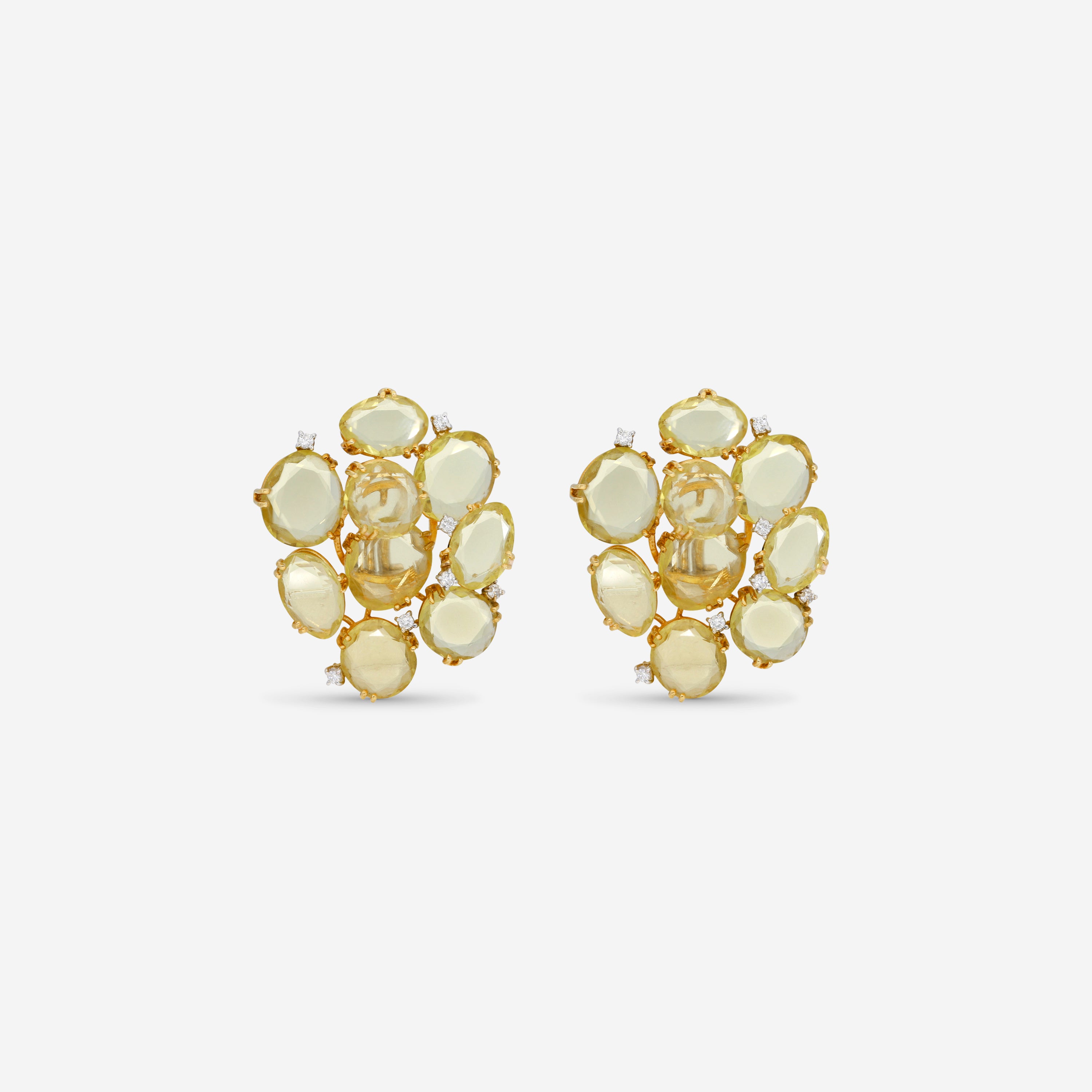 Casato 18K Yellow Gold, Quartz and Diamond French Clip Earrings 1191070 - THE SOLIST