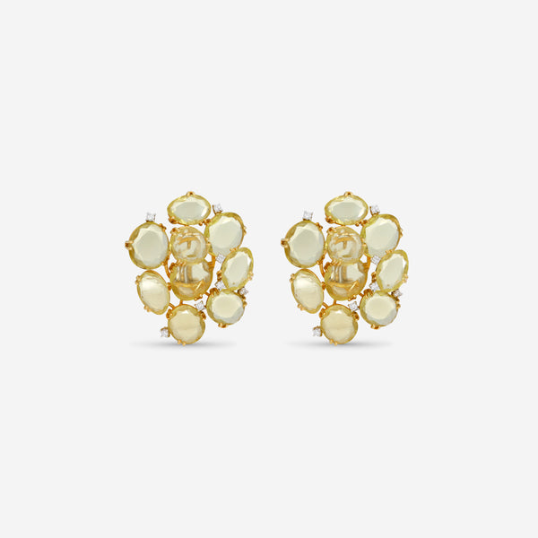 Casato 18K Yellow Gold, Quartz and Diamond French Clip Earrings 1191070