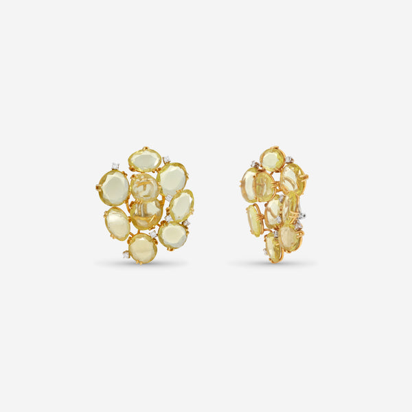 Casato 18K Yellow Gold, Quartz and Diamond French Clip Earrings 1191070