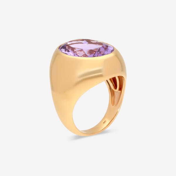 Casato 18K Yellow Gold, Amethyst and Diamond Signet Ring 1191588