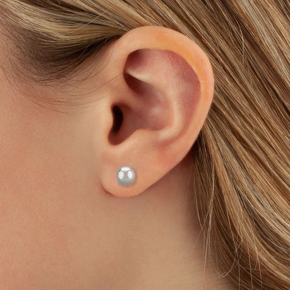 Ina Mar 14K White Gold Ball Stud Earrings 12/131W