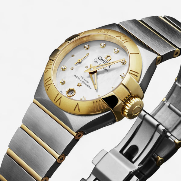 Omega Constellation Stainless Steel & 18K Yellow Gold Automatic Ladies Watch 127.20.27.20.55.002