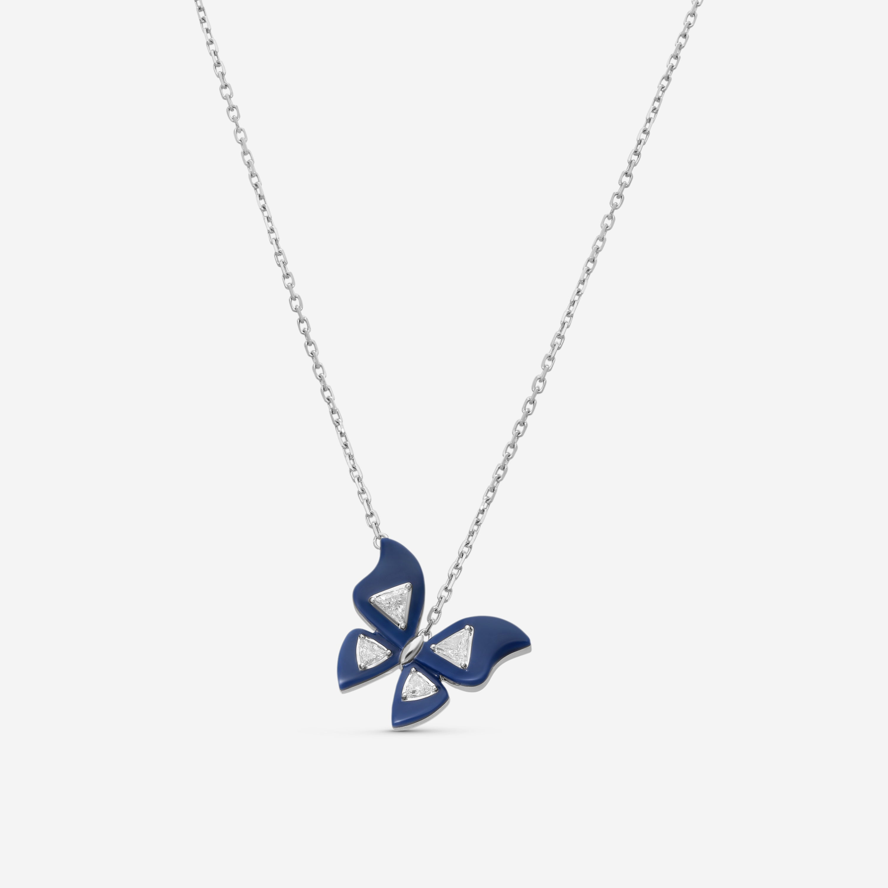 Lugano 18K White Gold Butterfly Diamond Pendant Necklace 1339642 - THE SOLIST
