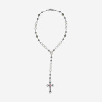 Konstantino Kleos Sterling Silver and 18K Yellow Gold, Pearl and Pink Tourmaline Lariat Necklace - THE SOLIST